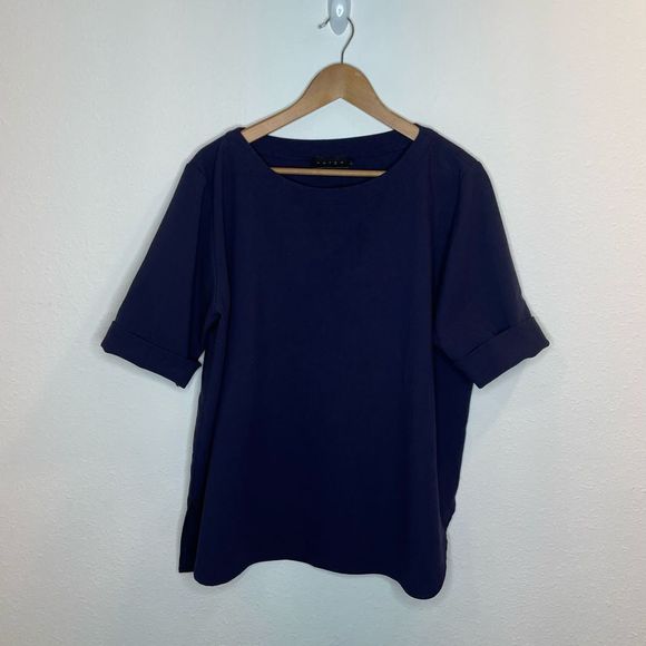 Hatch Tops - Hatch Maternity Solid Blue Short Sleeve Pullover Top Women’s Size 1 (2-4) (Small